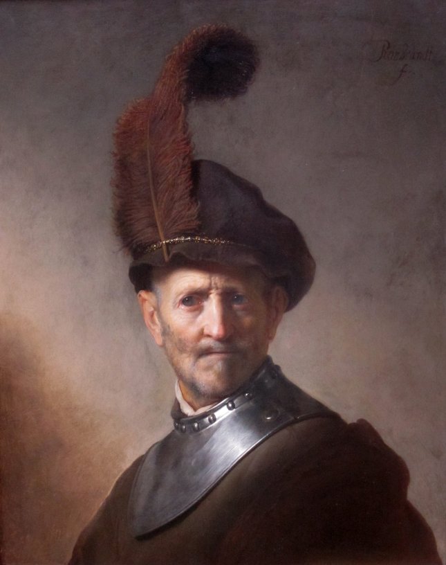 Rembrandt Harmezoon Van Rijn - Um Idoso em Trajes Militares